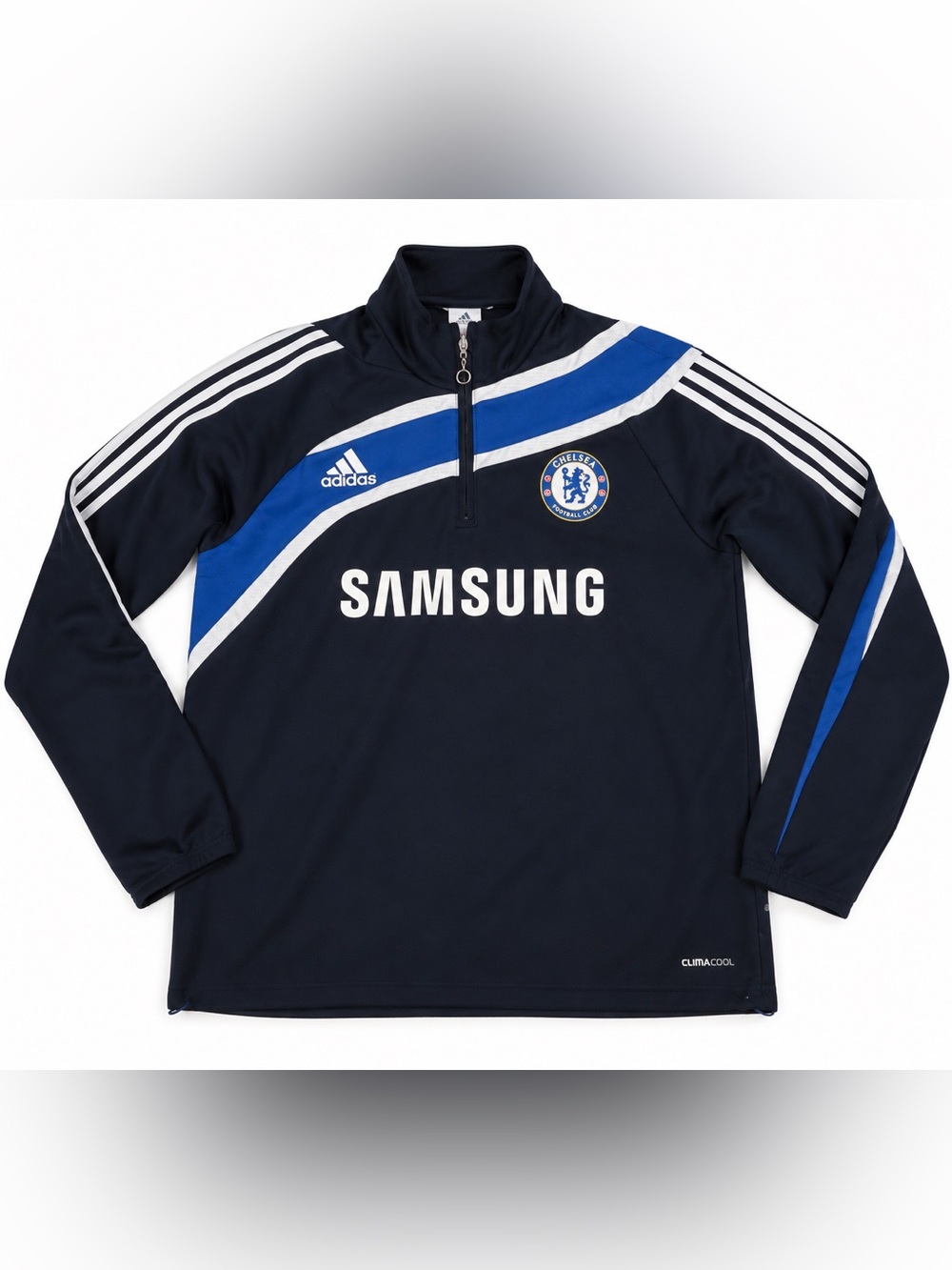 Adidas Chelsea FC Samsung Climacool 1/4 Zip Training Top Men’s Large L Blue